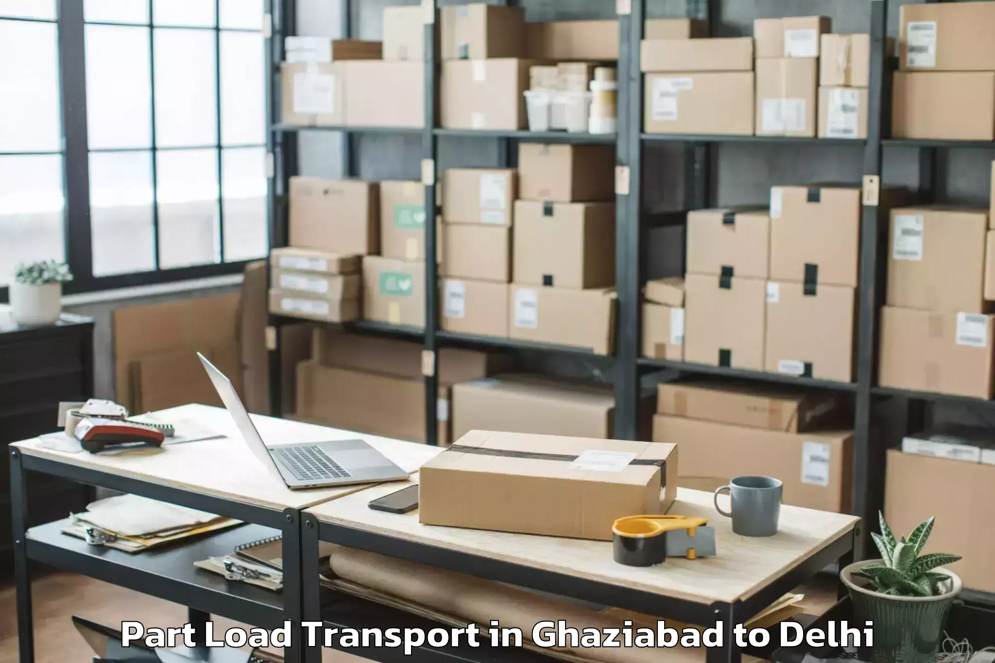 Trusted Ghaziabad to Naraina Industrial Estate Part Load Transport